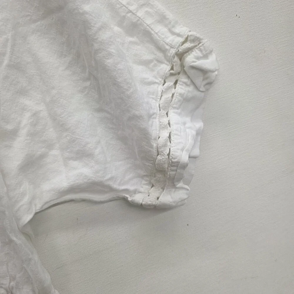 Athleta Cover Up Dress Size Small Women's Off White Crochet Trim Cotton Summer